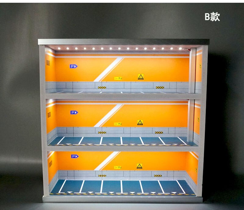 Alloy Car Storage Cabinet Model Placement Scene Display Rack 1/64 Scale Multi-storey Parking Lot Adult & Child Toy Show Cabinet
