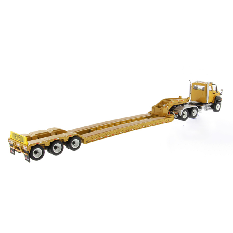 1/50 Scale Super Heavy Duty Flatbed Trailer Simulation Alloy Collectible Toy Die-cast Model CAT CT660 Tow Haul Trailer Fan Gift