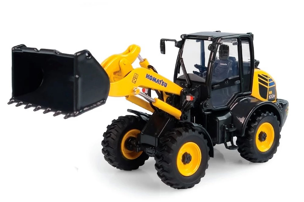 Komatsu WA100M-8 1:50 Scale Wheel Loader Forklift Alloy Engineering Truck Transporter Model UH Bar Decoration Gifts Collection
