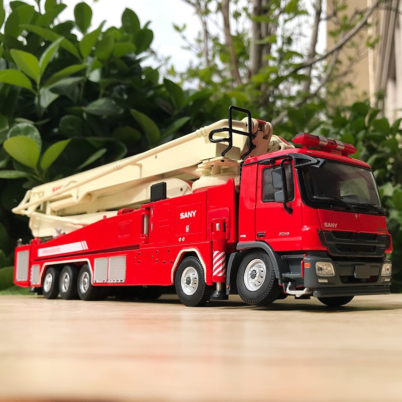 Die-casting 1:50 Scale Sany Large-span Elevating Jet Fire Truck Ascending Platform Truck Collection Truck Model Christmas Gift Die-casting 1:50 Scale Sany Large-span Elevating Jet Fire Truck Ascending Platform Truck Collection Truck Model Christmas Gift