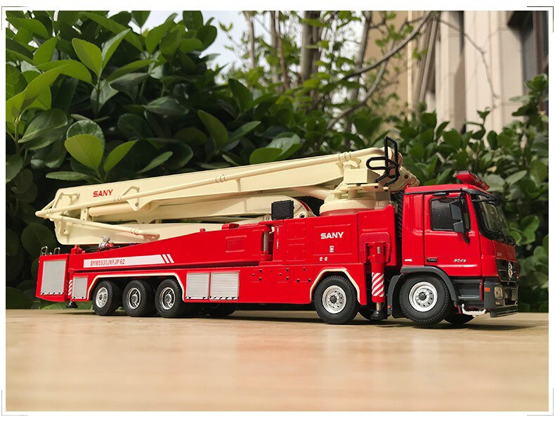 Die-casting 1:50 Scale Sany Large-span Elevating Jet Fire Truck Ascending Platform Truck Collection Truck Model Christmas Gift Die-casting 1:50 Scale Sany Large-span Elevating Jet Fire Truck Ascending Platform Truck Collection Truck Model Christmas Gift