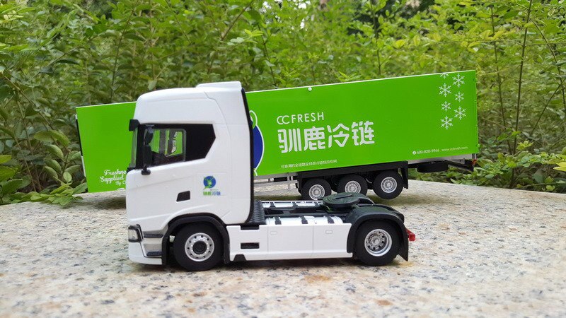 1:43 Scale Scania S500 Refrigerator Container Container Truck Simulation Alloy Die-casting Trailer Model Express Car Collection 1:43 Scale Scania S500 Refrigerator Container Container Truck Simulation Alloy Die-casting Trailer Model Express Car Collection