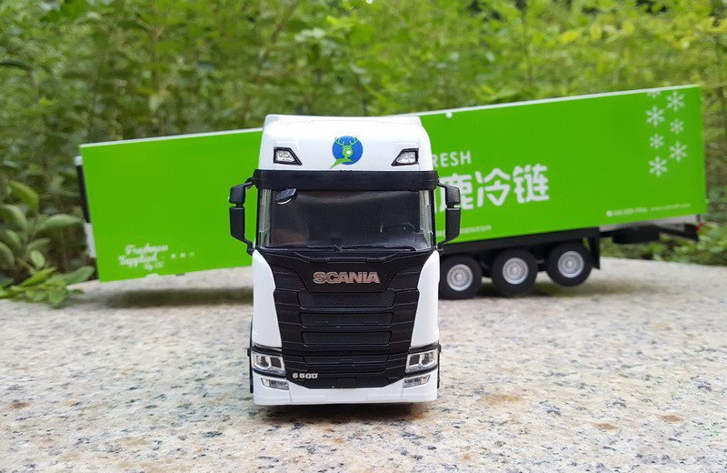 1:43 Scale Scania S500 Refrigerator Container Container Truck Simulation Alloy Die-casting Trailer Model Express Car Collection 1:43 Scale Scania S500 Refrigerator Container Container Truck Simulation Alloy Die-casting Trailer Model Express Car Collection