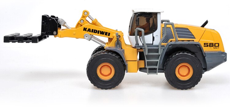 Simulation Alloy Engineering Vehicle Model Die-casting 1:50 Scale Wheeled Forklift Forklift Boy Car Toy Metal Model Gift Display