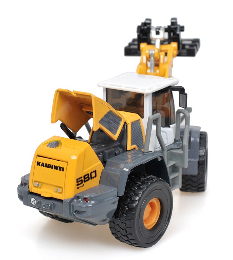 Simulation Alloy Engineering Vehicle Model Die-casting 1:50 Scale Wheeled Forklift Forklift Boy Car Toy Metal Model Gift Display