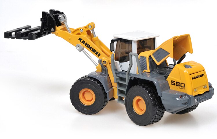 Simulation Alloy Engineering Vehicle Model Die-casting 1:50 Scale Wheeled Forklift Forklift Boy Car Toy Metal Model Gift Display