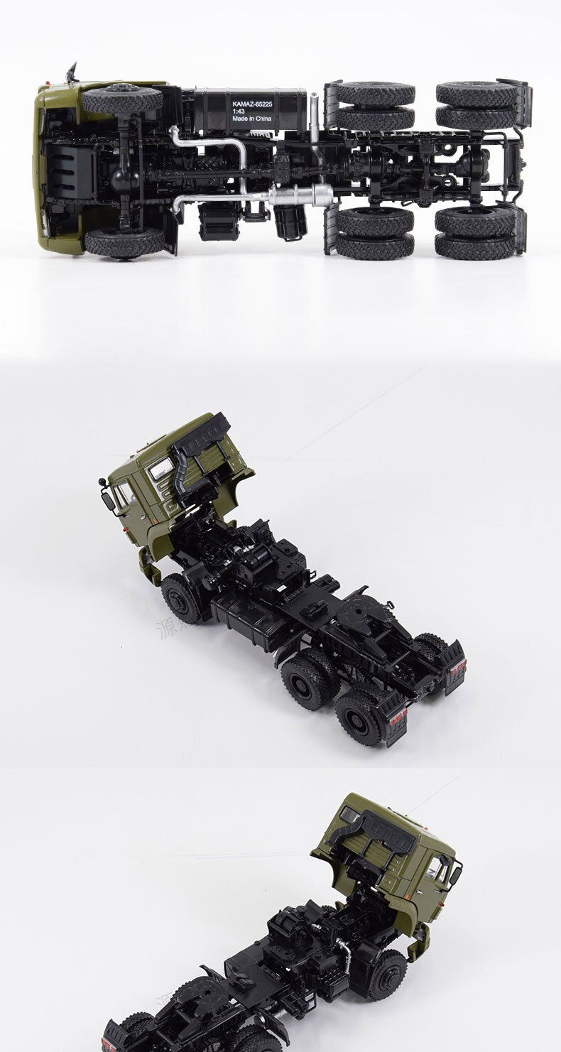 Russia Camas-65225 Multi-purpose Simulation Alloy Trailer Head Collection Toy Model 1/43 Scale Towing Transporter Metal Car Toy