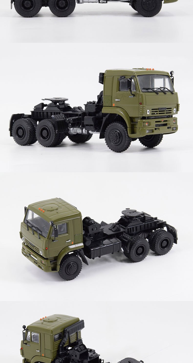 Russia Camas-65225 Multi-purpose Simulation Alloy Trailer Head Collection Toy Model 1/43 Scale Towing Transporter Metal Car Toy