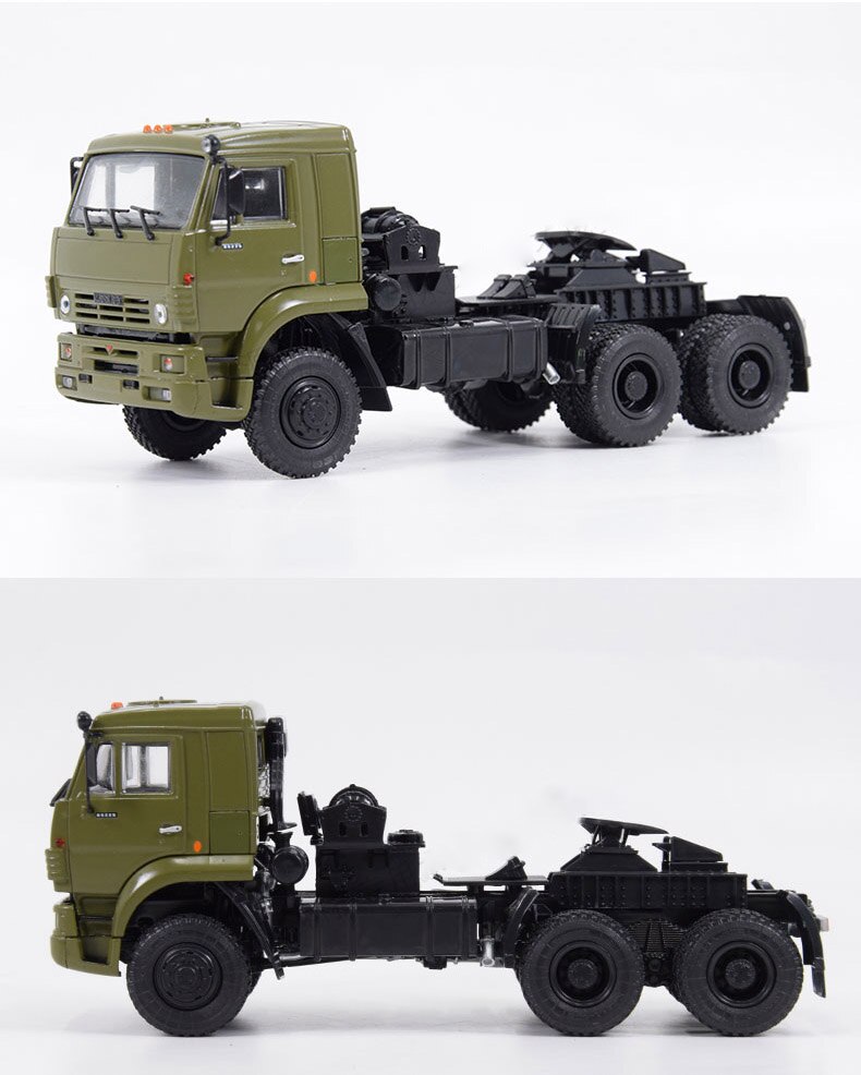 Russia Camas-65225 Multi-purpose Simulation Alloy Trailer Head Collection Toy Model 1/43 Scale Towing Transporter Metal Car Toy