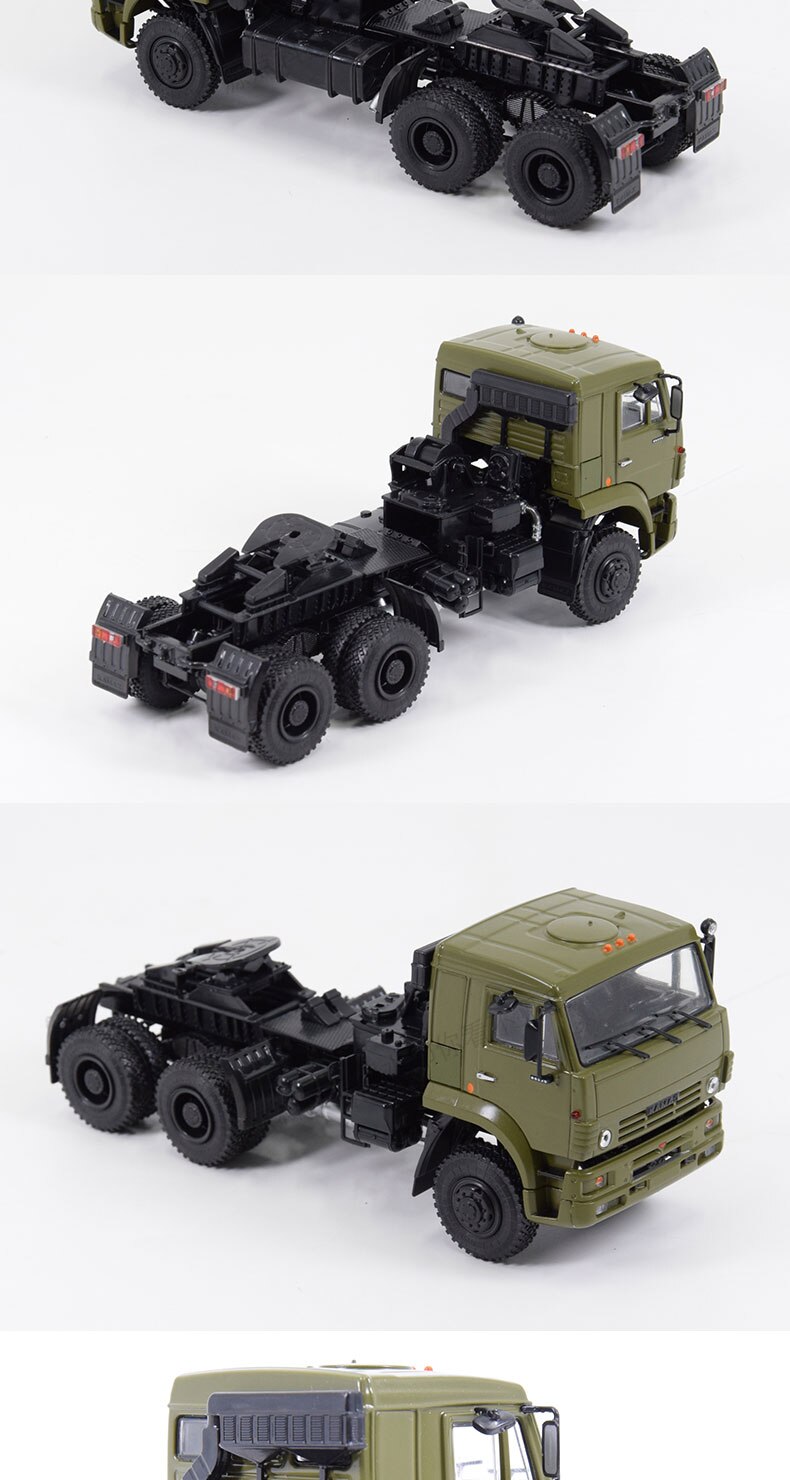 Russia Camas-65225 Multi-purpose Simulation Alloy Trailer Head Collection Toy Model 1/43 Scale Towing Transporter Metal Car Toy