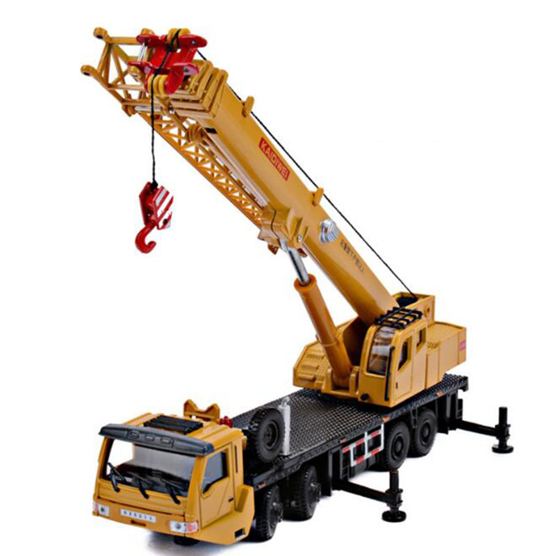 Diecast Metal 1:55 Scale Engineering Crane Vehicles Alloy Car Models Toys Hoisting Hoist Lifter Machine Truck Gift for Children