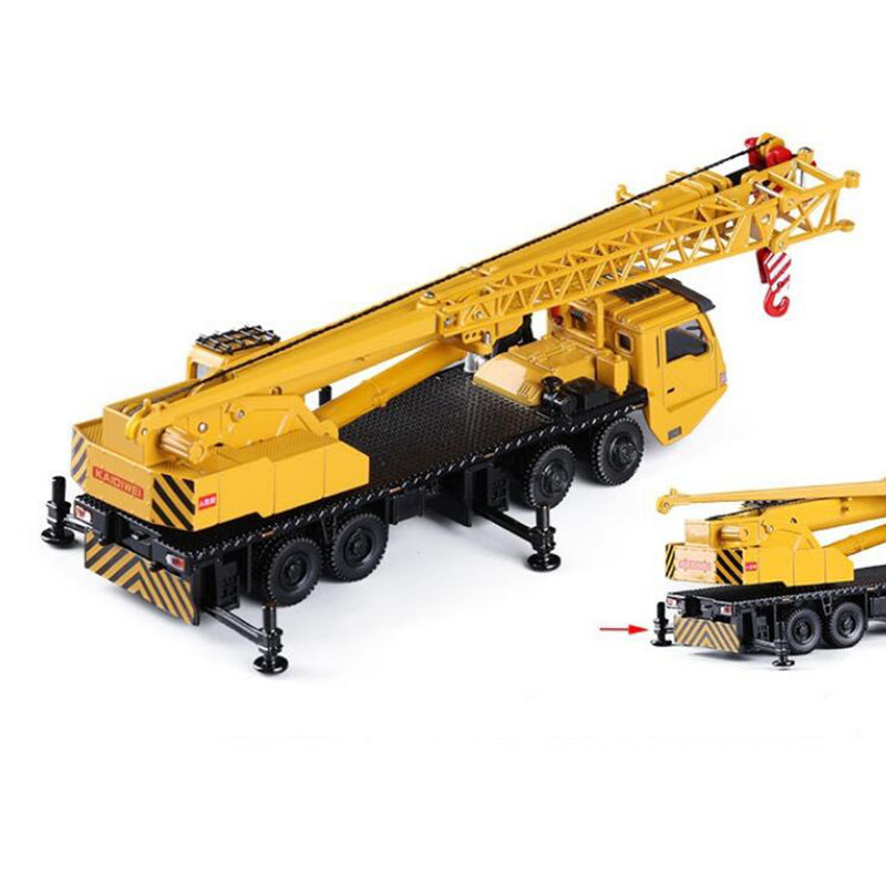 Diecast Metal 1:55 Scale Engineering Crane Vehicles Alloy Car Models Toys Hoisting Hoist Lifter Machine Truck Gift for Children
