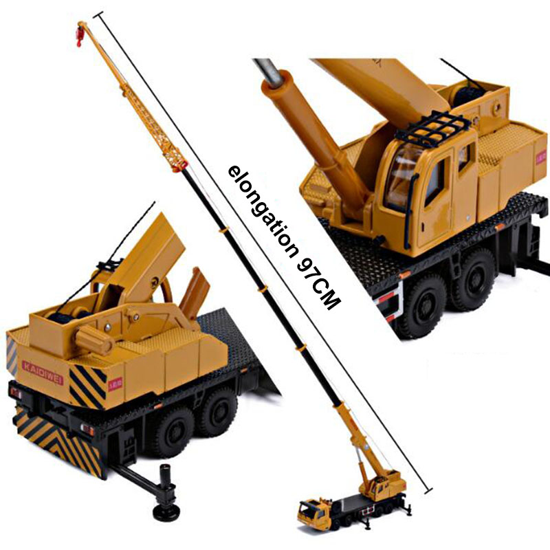Diecast Metal 1:55 Scale Engineering Crane Vehicles Alloy Car Models Toys Hoisting Hoist Lifter Machine Truck Gift for Children