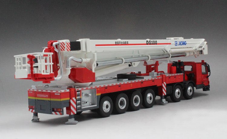 XCMG DG100 Ascending Platform Fire Truck 1:50 Scale Simulation Alloy Fire Truck Engineering Vehicle Model Adult Toy Truck Gift XCMG DG100 Ascending Platform Fire Truck 1:50 Scale Simulation Alloy Fire Truck Engineering Vehicle Model Adult Toy Truck Gift