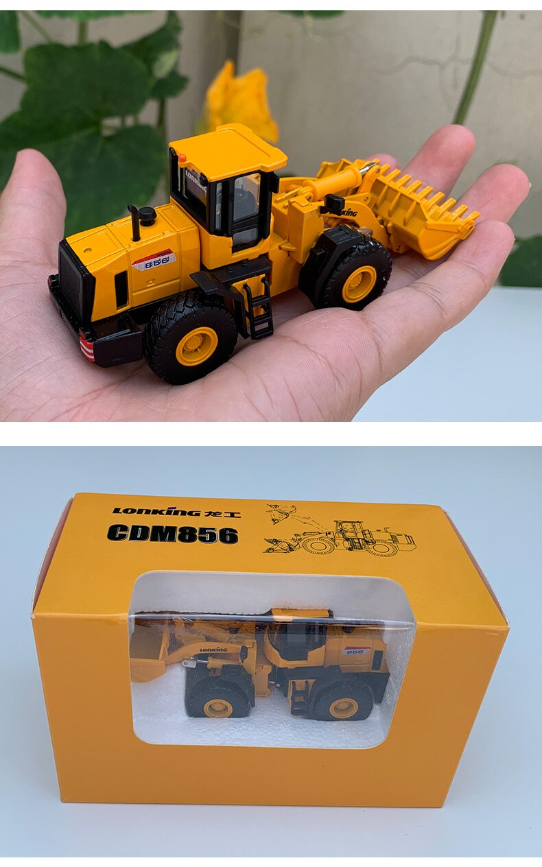 Die-casting 1:64 Scale Lonking Loader Excavator Road Roller Engineering Transporter Simulation Alloy Model Car Decoration Gift