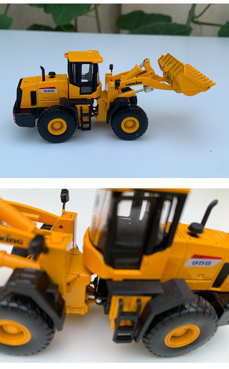 Die-casting 1:64 Scale Lonking Loader Excavator Road Roller Engineering Transporter Simulation Alloy Model Car Decoration Gift