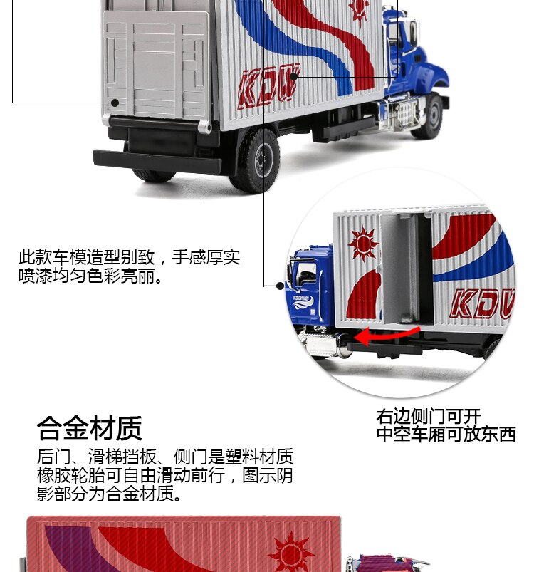 1:50 Scale Alloy Engineering Truck Container Truck Model Metal Diecast Cold Chain Car Vehicle Boy Toy Gift Ornament Decoration 1:50 Scale Alloy Engineering Truck Container Truck Model Metal Diecast Cold Chain Car Vehicle Boy Toy Gift Ornament Decoration