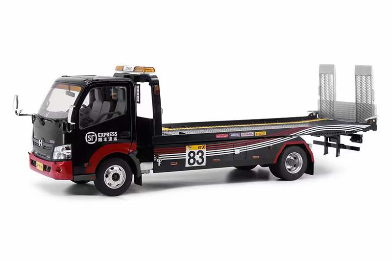 Die-cast 1/18 Scale Weichuan Hino 300 Flatbed Trailer Truck Alloy Simulation Model Collection Display Decoration Adult Gift