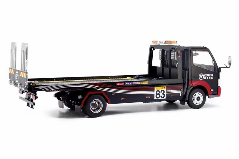 Die-cast 1/18 Scale Weichuan Hino 300 Flatbed Trailer Truck Alloy Simulation Model Collection Display Decoration Adult Gift