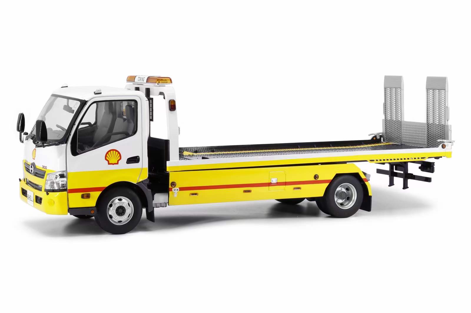 Die-cast 1/18 Scale Weichuan Hino 300 Flatbed Trailer Truck Alloy Simulation Model Collection Display Decoration Adult Gift