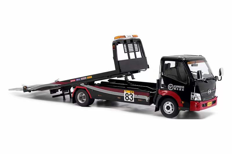 Die-cast 1/18 Scale Weichuan Hino 300 Flatbed Trailer Truck Alloy Simulation Model Collection Display Decoration Adult Gift