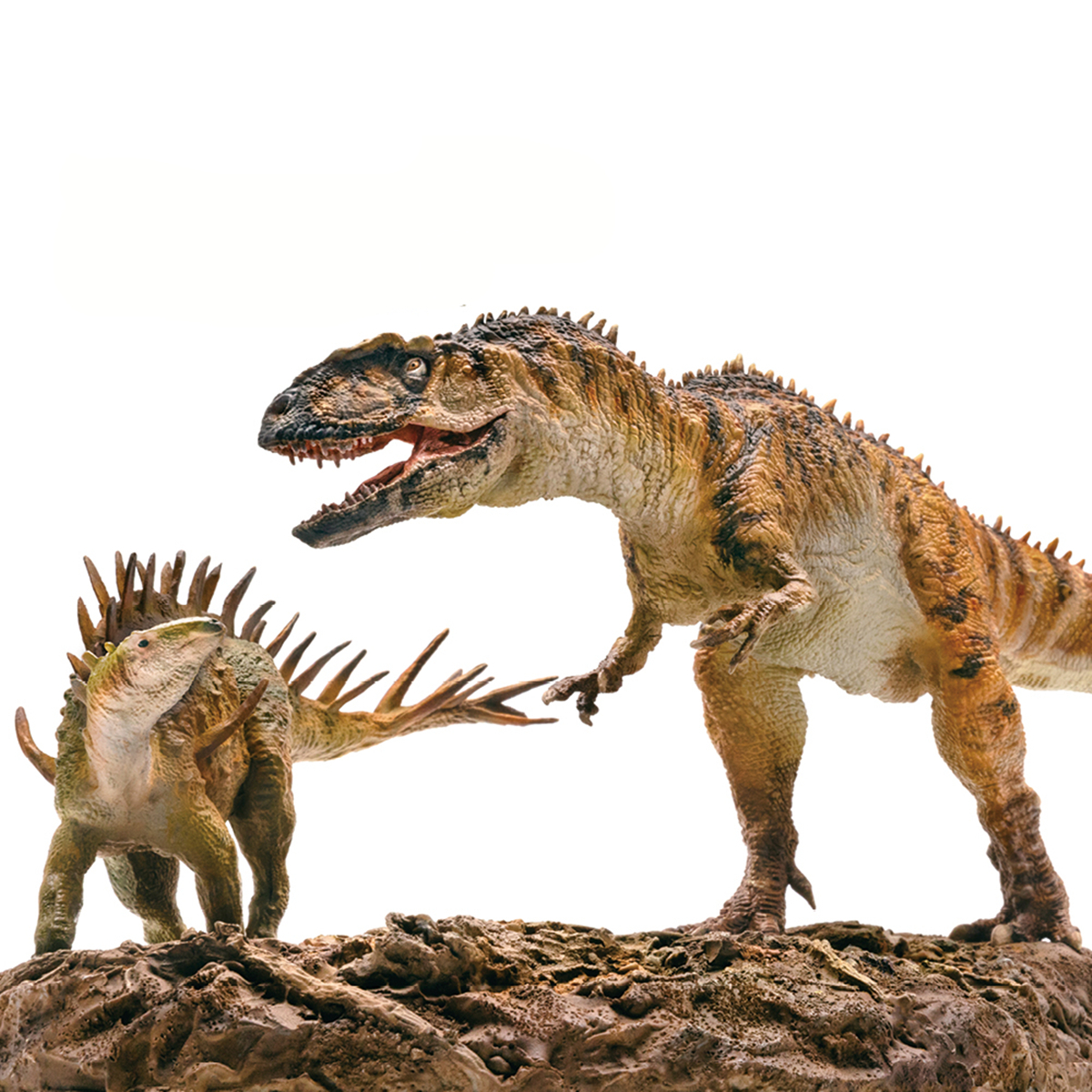 PNSO 1/35 Yangchuanosaurus VS Chungkingosaurus Dinosaur Figure Animal Adult Kids Collection Toys Gift Home Decor With Base