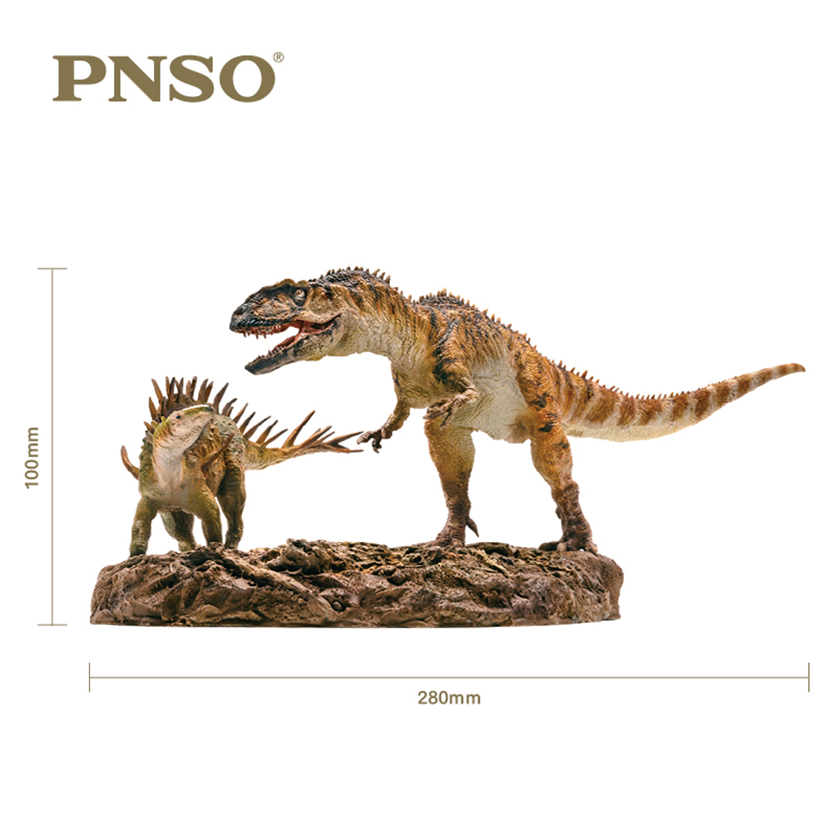 PNSO 1/35 Yangchuanosaurus VS Chungkingosaurus Dinosaur Figure Animal Adult Kids Collection Toys Gift Home Decor With Base