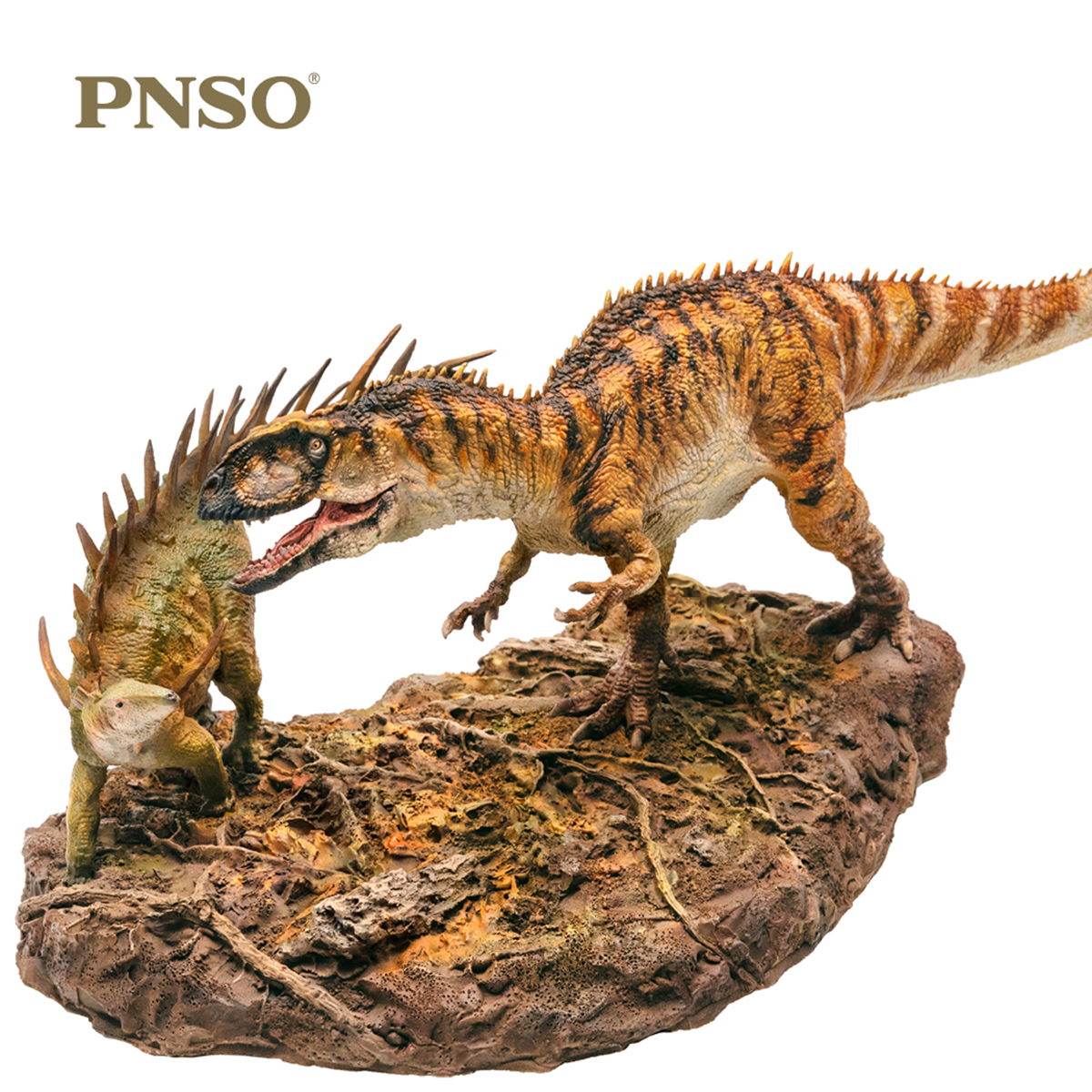 PNSO 1/35 Yangchuanosaurus VS Chungkingosaurus Dinosaur Figure Animal Adult Kids Collection Toys Gift Home Decor With Base