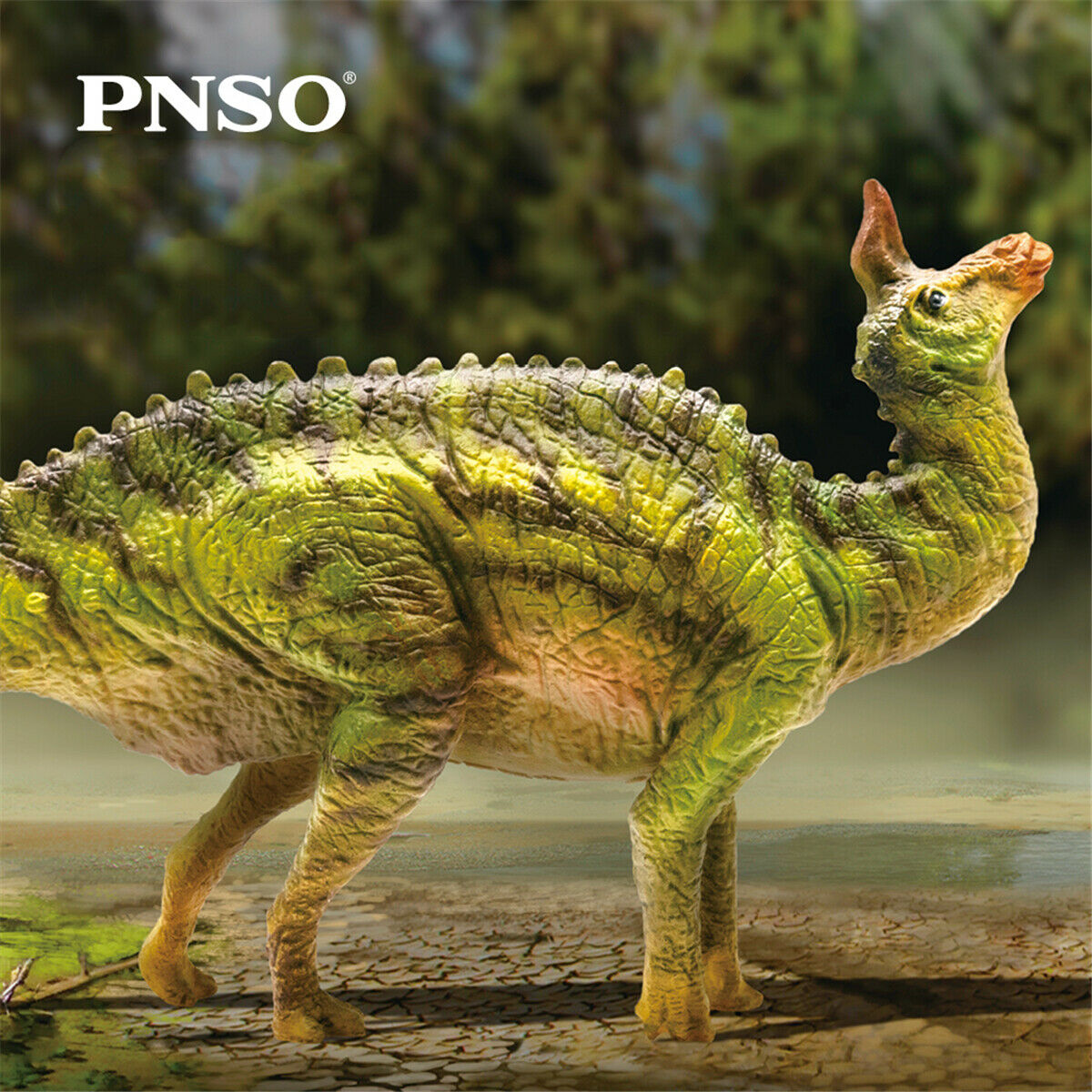 PNSO Tsintaosaurus Figure Hadrosaurus Tsintaosauras Dinosaur Collector Animal Decor Kid Toys Science Art Model Birthday Gift