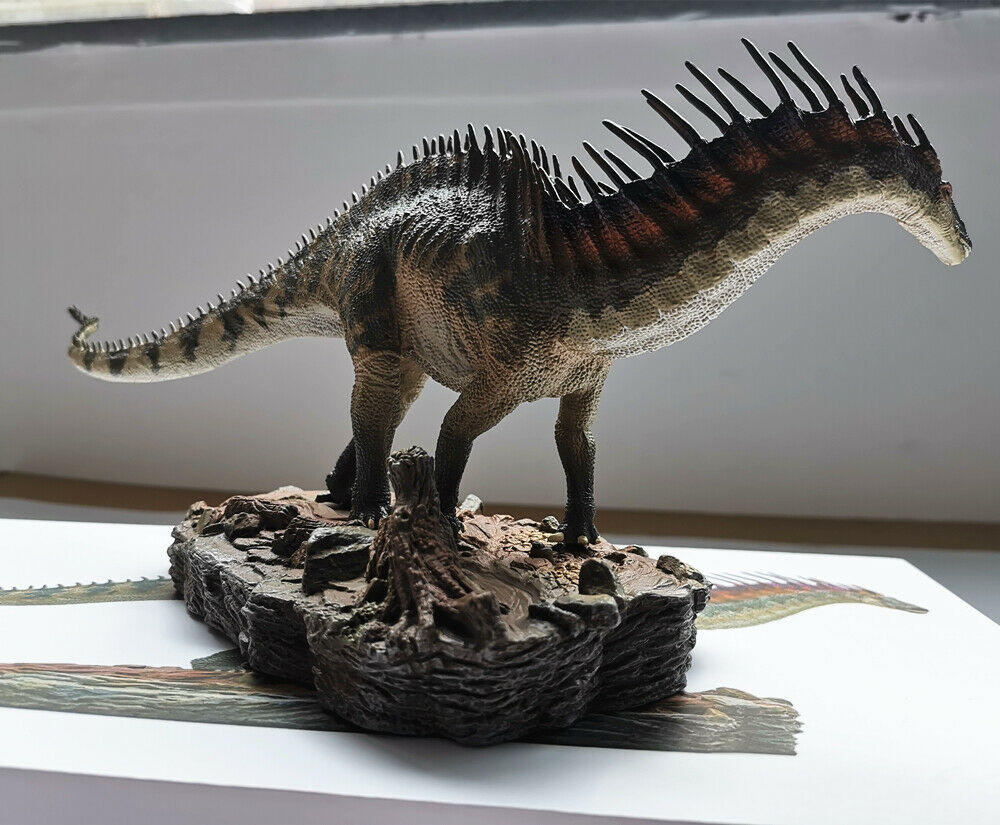 PNSO 1:35 Amargasaurus Cazaui Figure Dicraeosauridae Dinosaur Animal Model Adult Kids Collection Toys Gift Home Decor