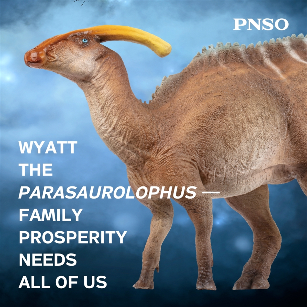 PNSO 2021 Parasaurolophus Wyatt Hadrosauridae Dinosaur Figure Model Collector Animal Adults Kids Toys Christmas Birthday Gift