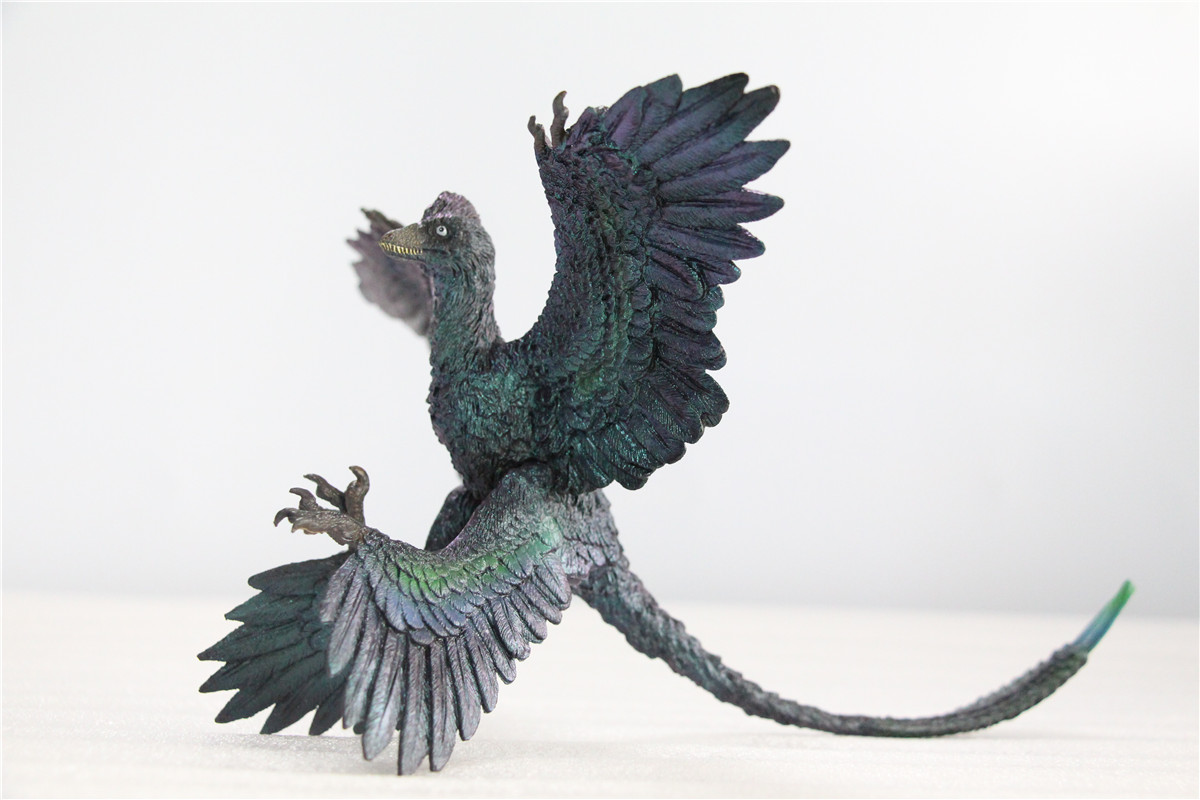 PNSO Microraptor Figure Dromaeosaurus Model Dinosaur Animal Collector Decor Gift Adult Kids Collection Science Toys Home Decor