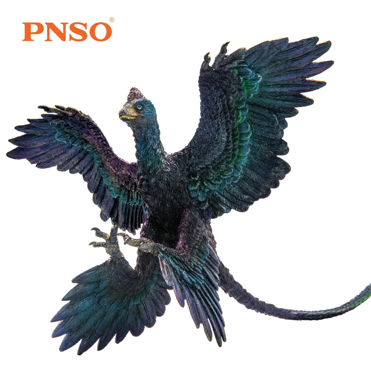 PNSO Microraptor Figure Dromaeosaurus Model Dinosaur Animal Collector Decor Gift Adult Kids Collection Science Toys Home Decor