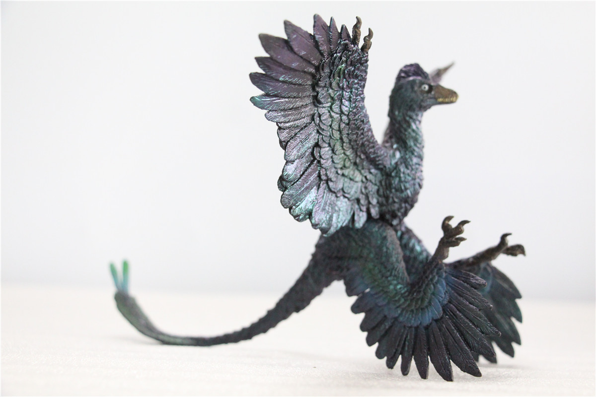 PNSO Microraptor Figure Dromaeosaurus Model Dinosaur Animal Collector Decor Gift Adult Kids Collection Science Toys Home Decor