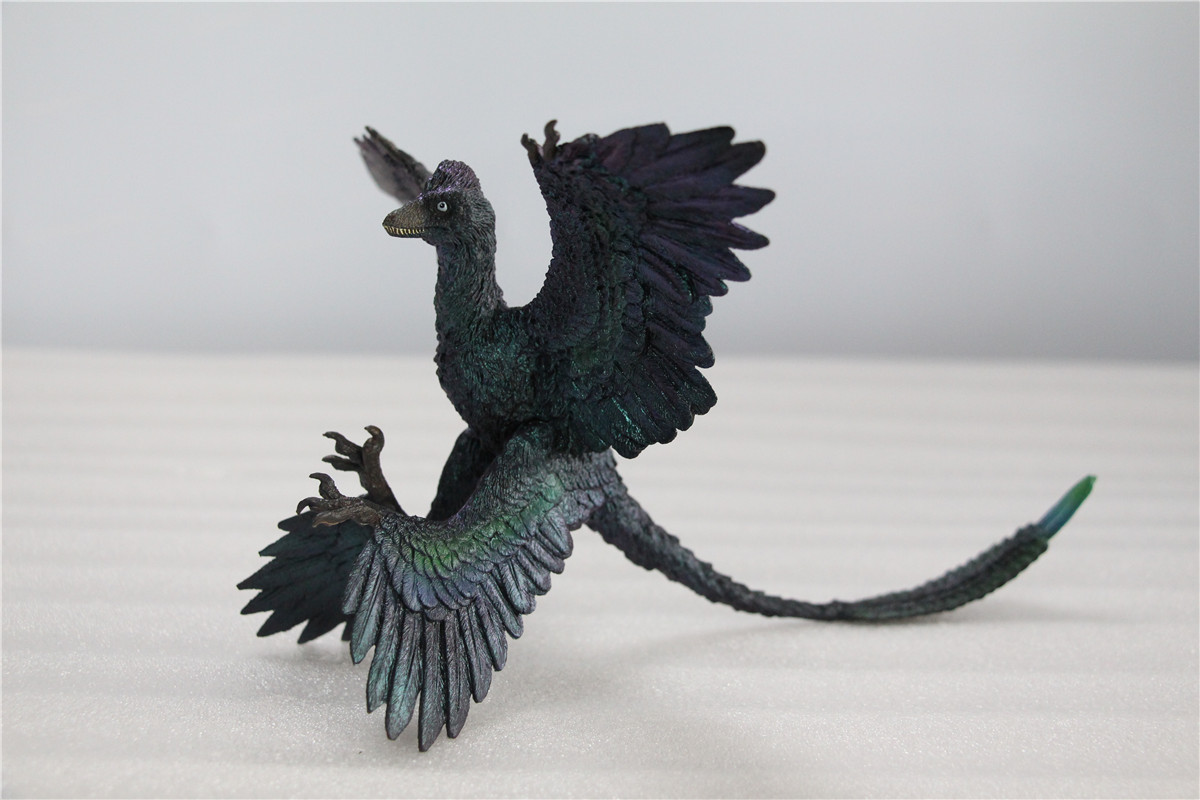 PNSO Microraptor Figure Dromaeosaurus Model Dinosaur Animal Collector Decor Gift Adult Kids Collection Science Toys Home Decor