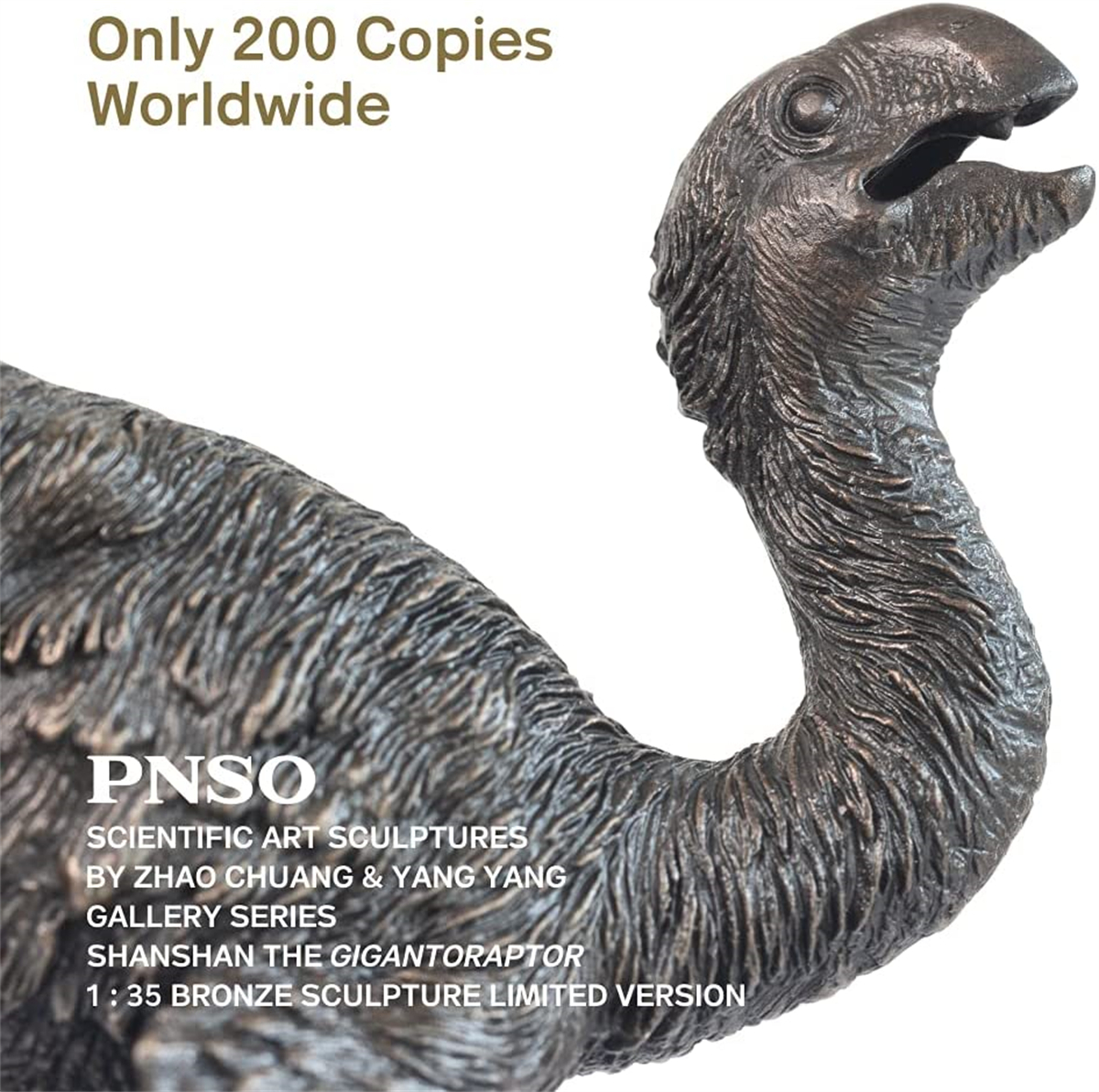 PNSO 1/35 Gigantoraptor Shanshan Bronze Sculpture Limited Version Animal Dinosaur Collector Model Toy Decor Adult Figure Gift