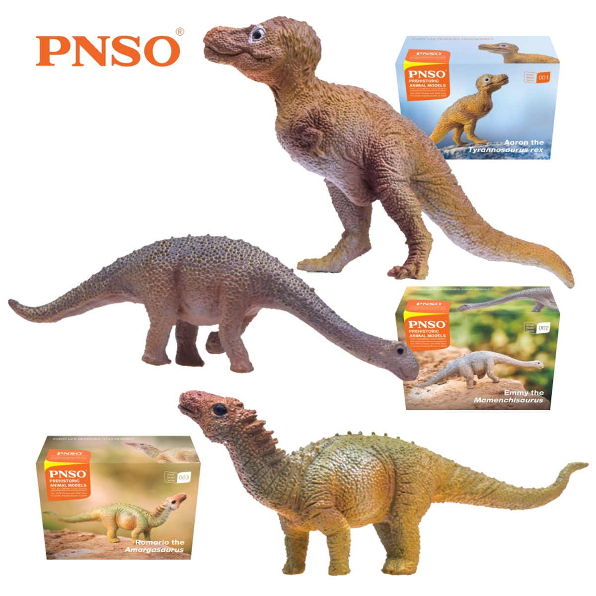 PNSO Little Dinosaur Model Set of 12 Collector T-Rex Mamenchisaurus Amargasaurus Spinosaurus Science Education Animal Kids Toys
