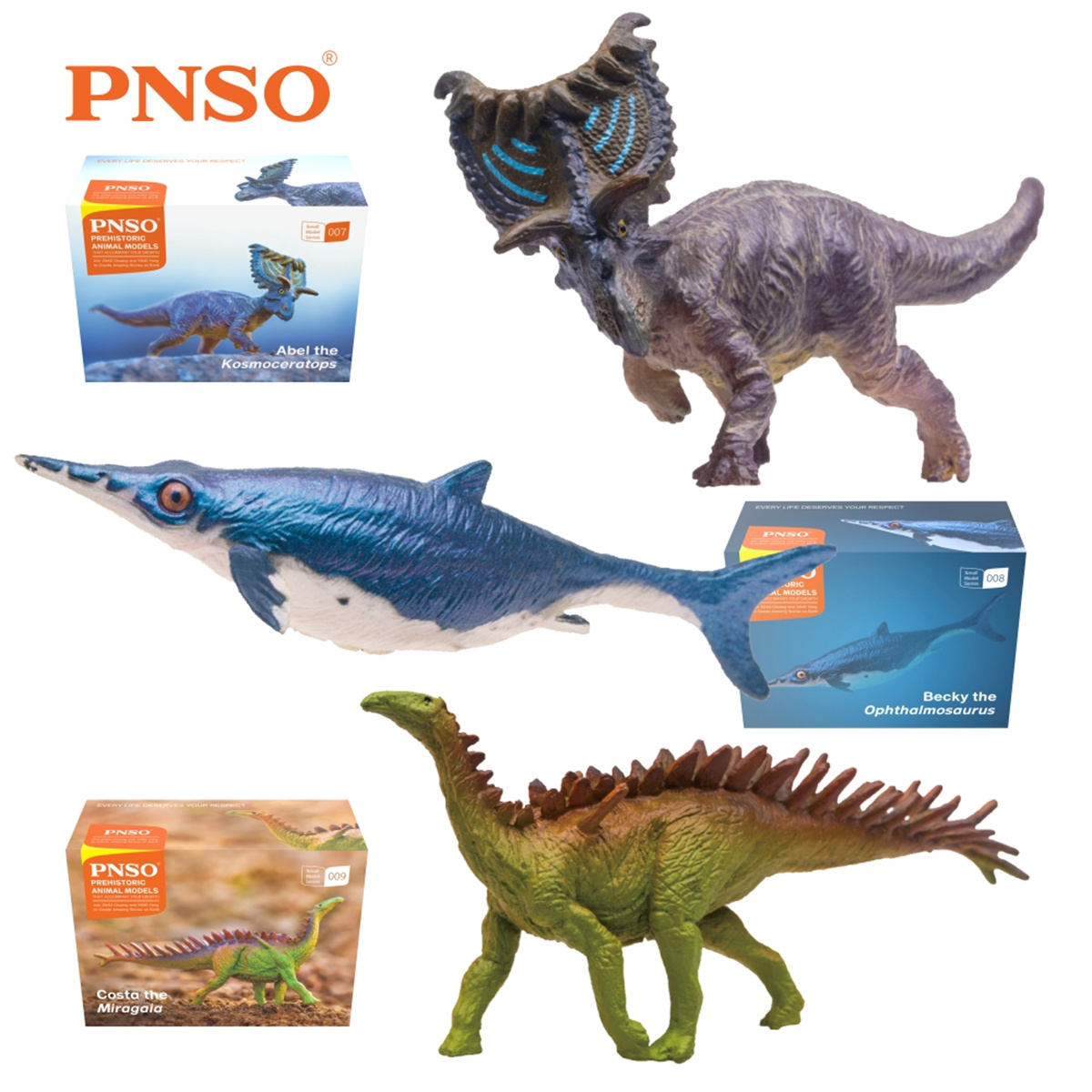 PNSO Little Dinosaur Model Set of 12 Collector T-Rex Mamenchisaurus Amargasaurus Spinosaurus Science Education Animal Kids Toys