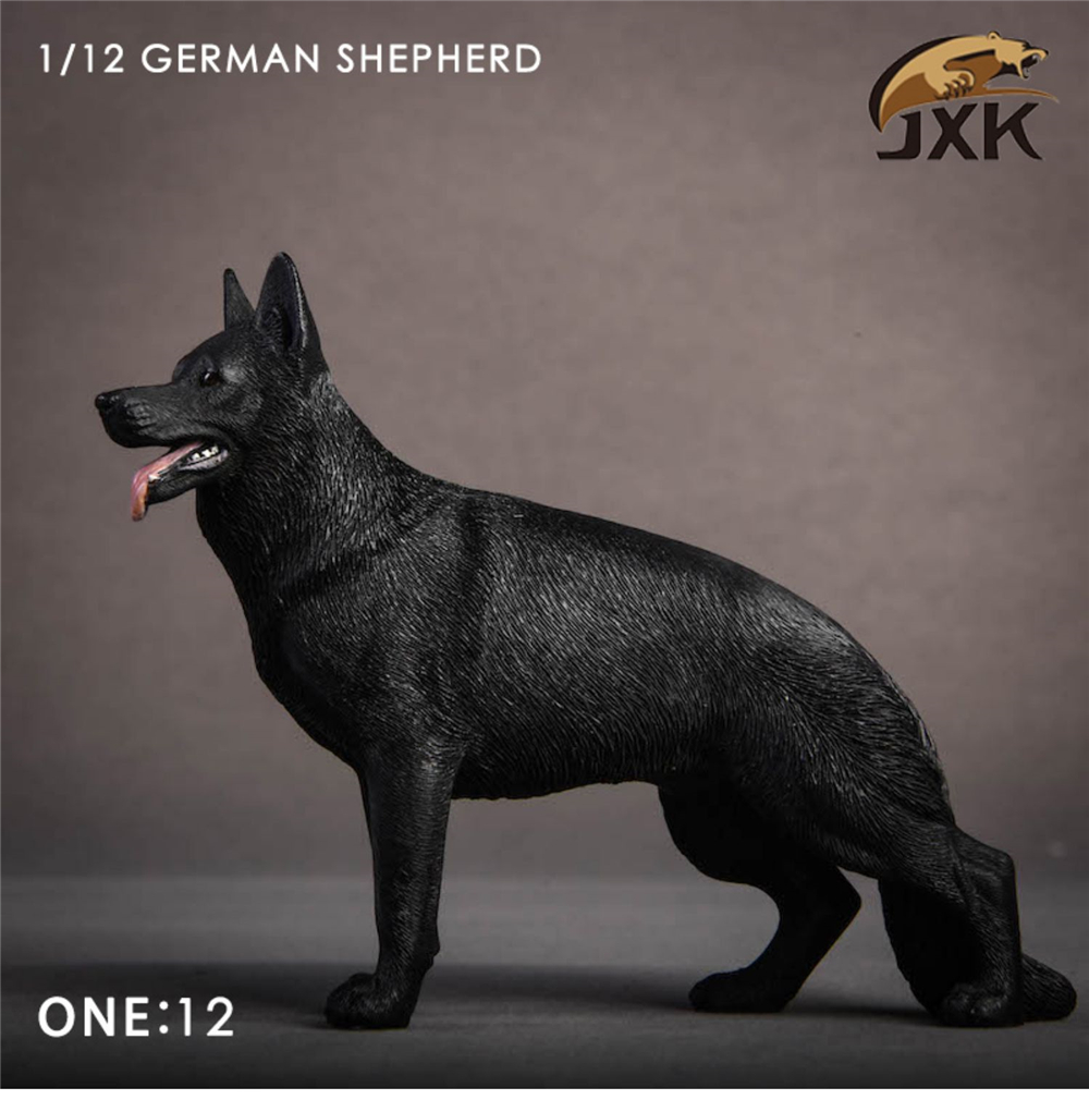 JxK 1:12 Scale German shepherd Dog Figure Pet Healing Figure Canidae Animal Collector Toy Resin Desktop Decoration Gift