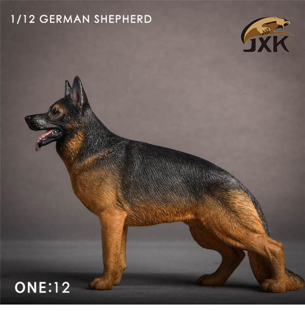 JxK 1:12 Scale German shepherd Dog Figure Pet Healing Figure Canidae Animal Collector Toy Resin Desktop Decoration Gift