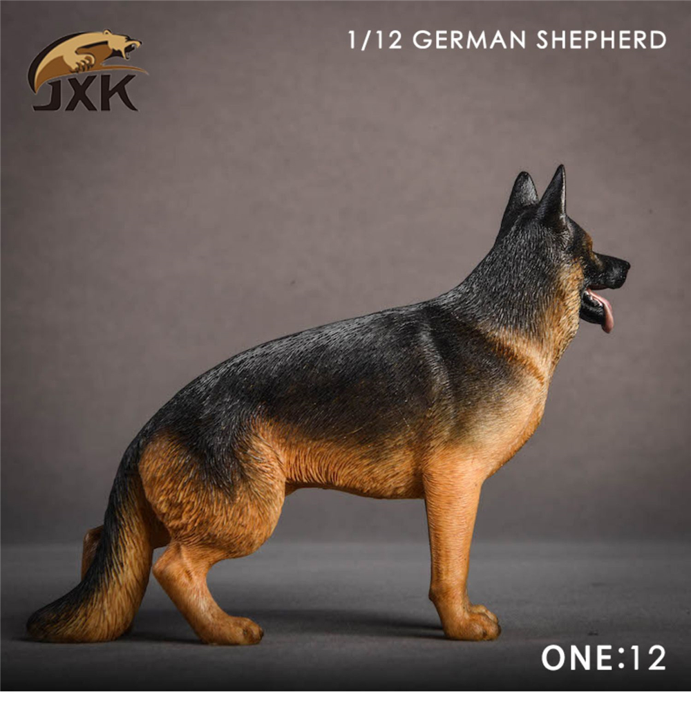 JxK 1:12 Scale German shepherd Dog Figure Pet Healing Figure Canidae Animal Collector Toy Resin Desktop Decoration Gift