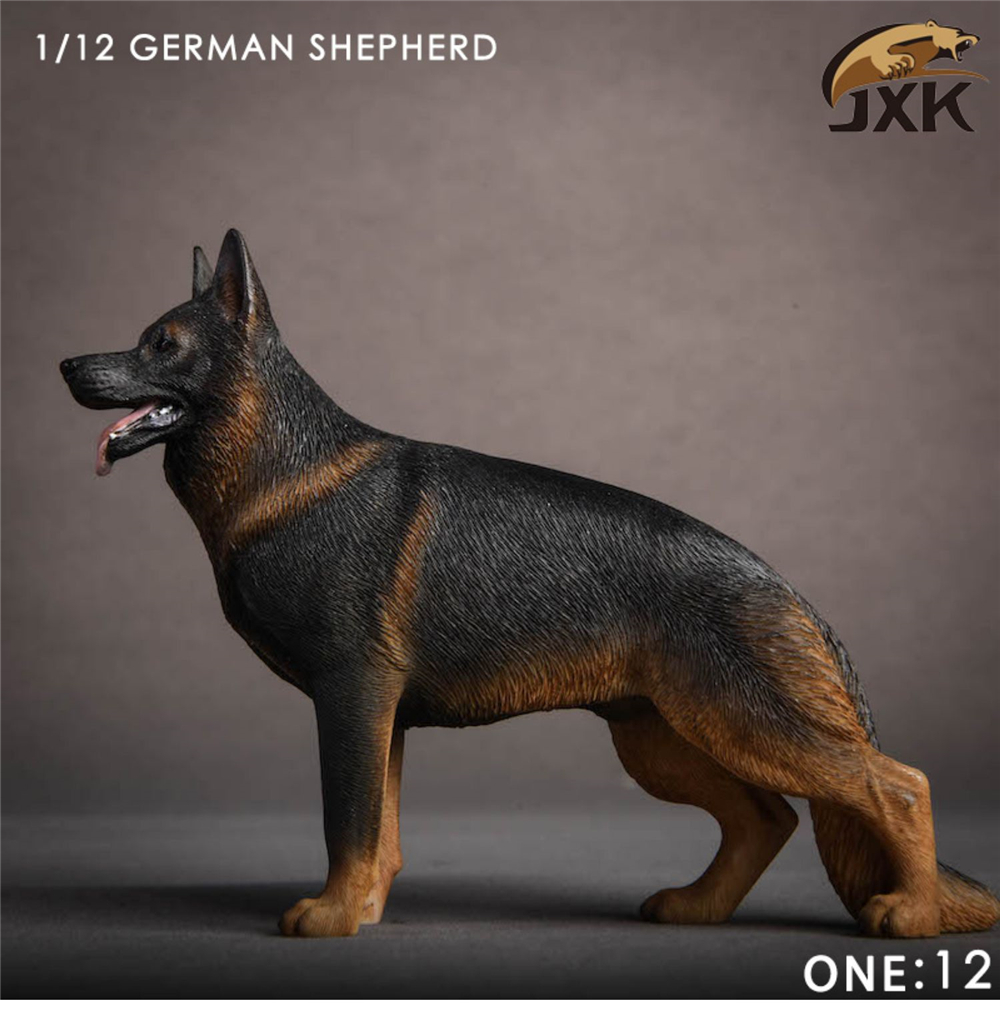 JxK 1:12 Scale German shepherd Dog Figure Pet Healing Figure Canidae Animal Collector Toy Resin Desktop Decoration Gift