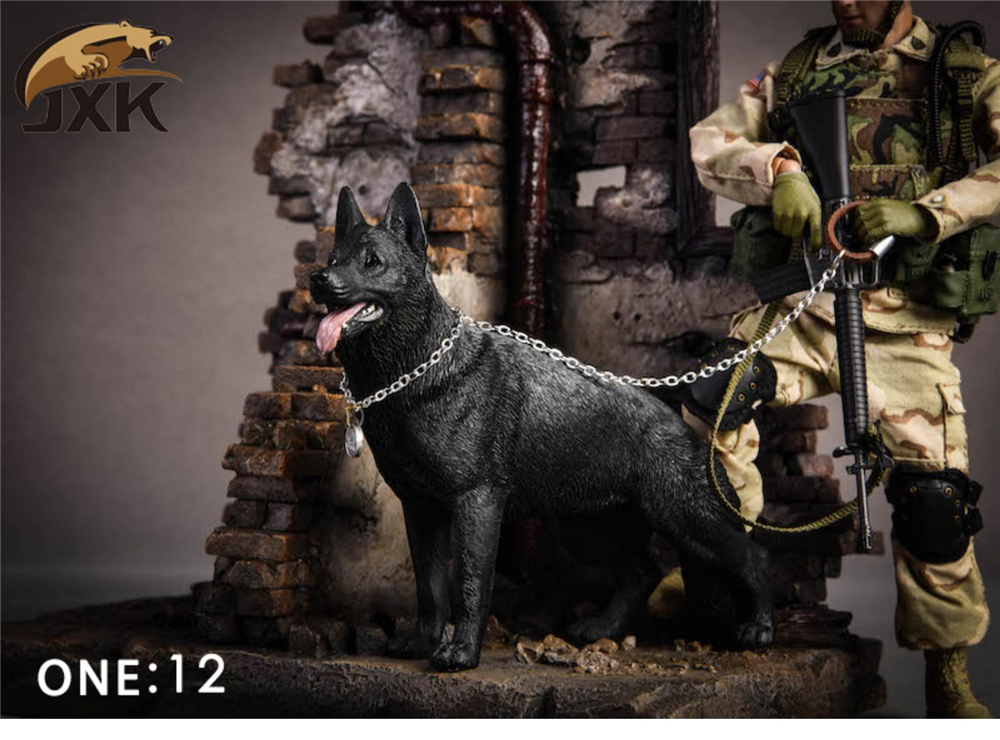 JxK 1:12 Scale German shepherd Dog Figure Pet Healing Figure Canidae Animal Collector Toy Resin Desktop Decoration Gift