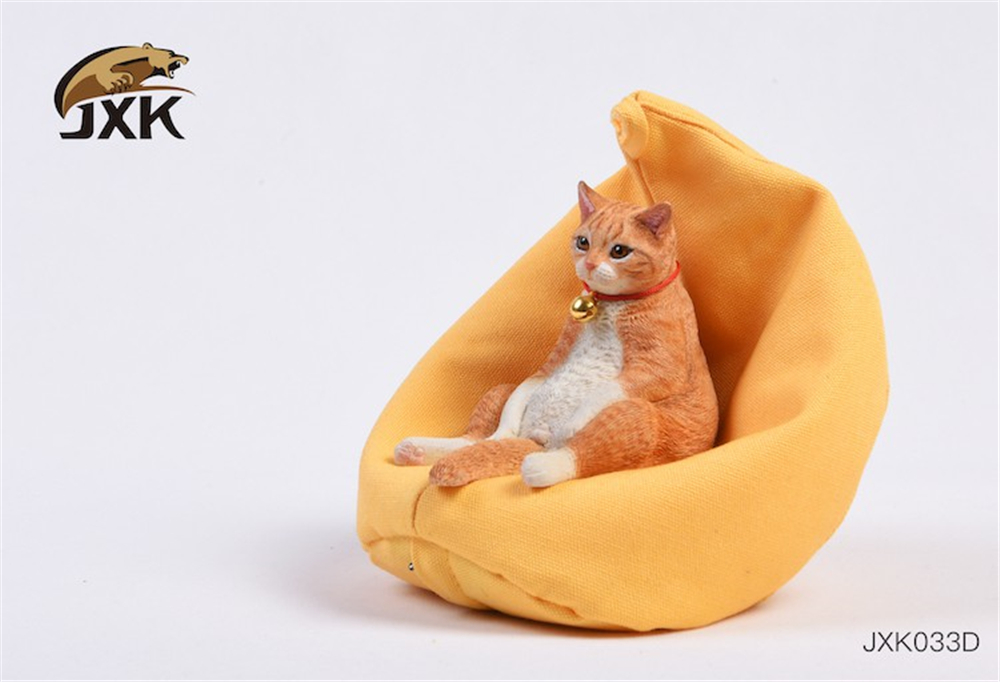 JXK 1:6 Scale Shorthair Cat Figure Lazy Cat Pet Sofa Healing Figure Felidae Animal Collector Toy Resin Desktop Decoration Gift