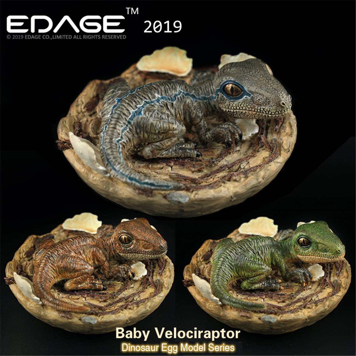 EDAGE Ankylosaurus Triceratops Brachiosaurus Stegosaurus Tyrannosaurus Rex Velociraptor Baby Egg Figure Dinosaur Toy Gift