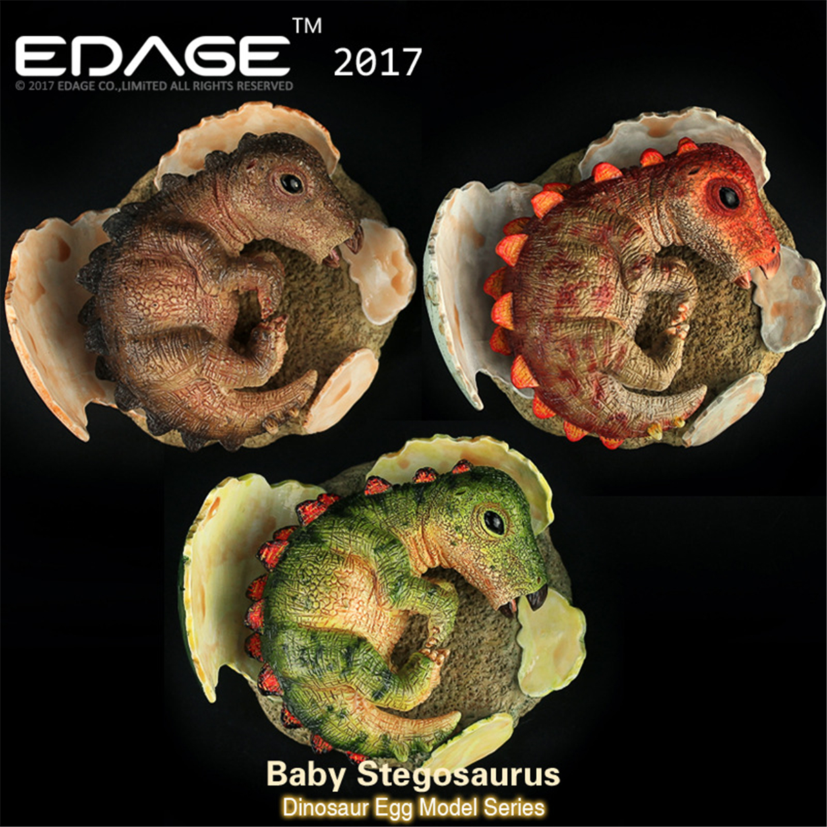 EDAGE Ankylosaurus Triceratops Brachiosaurus Stegosaurus Tyrannosaurus Rex Velociraptor Baby Egg Figure Dinosaur Toy Gift