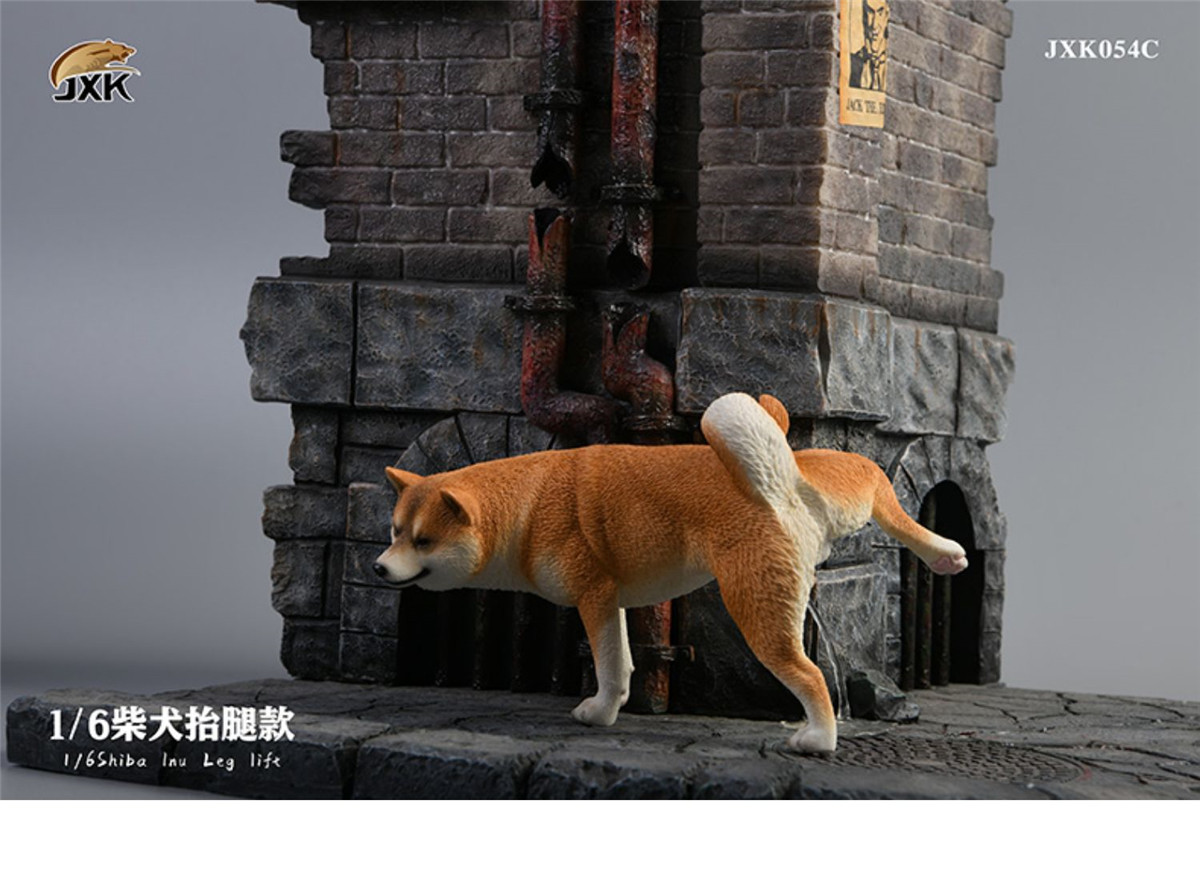 JXK 1:6 Scale Shiba Inu Dog Pet Healing Figure Cute Canidae Animal Collector Toy Resin Desktop Decoration Gift