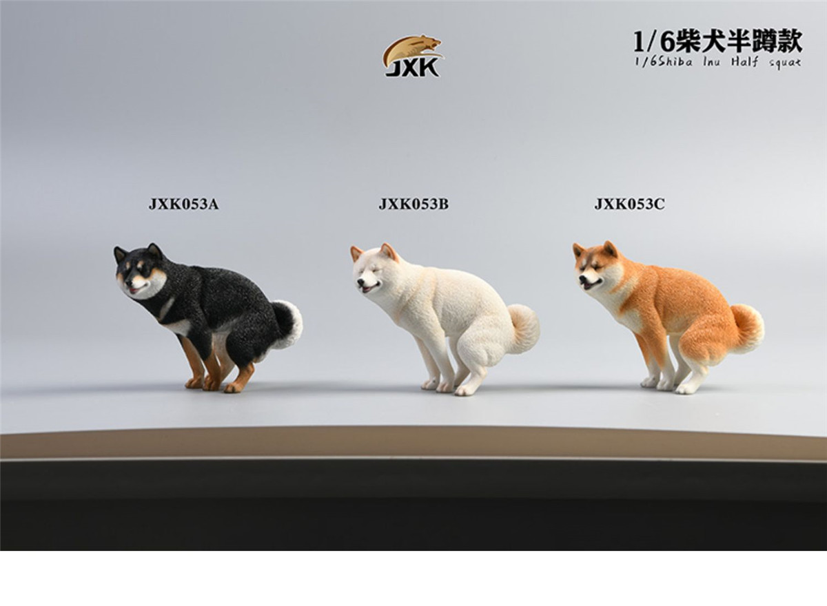 JXK 1:6 Scale Shiba Inu Dog Pet Healing Figure Cute Canidae Animal Collector Toy Resin Desktop Decoration Gift