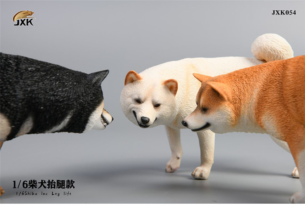 JXK 1:6 Scale Shiba Inu Dog Pet Healing Figure Cute Canidae Animal Collector Toy Resin Desktop Decoration Gift