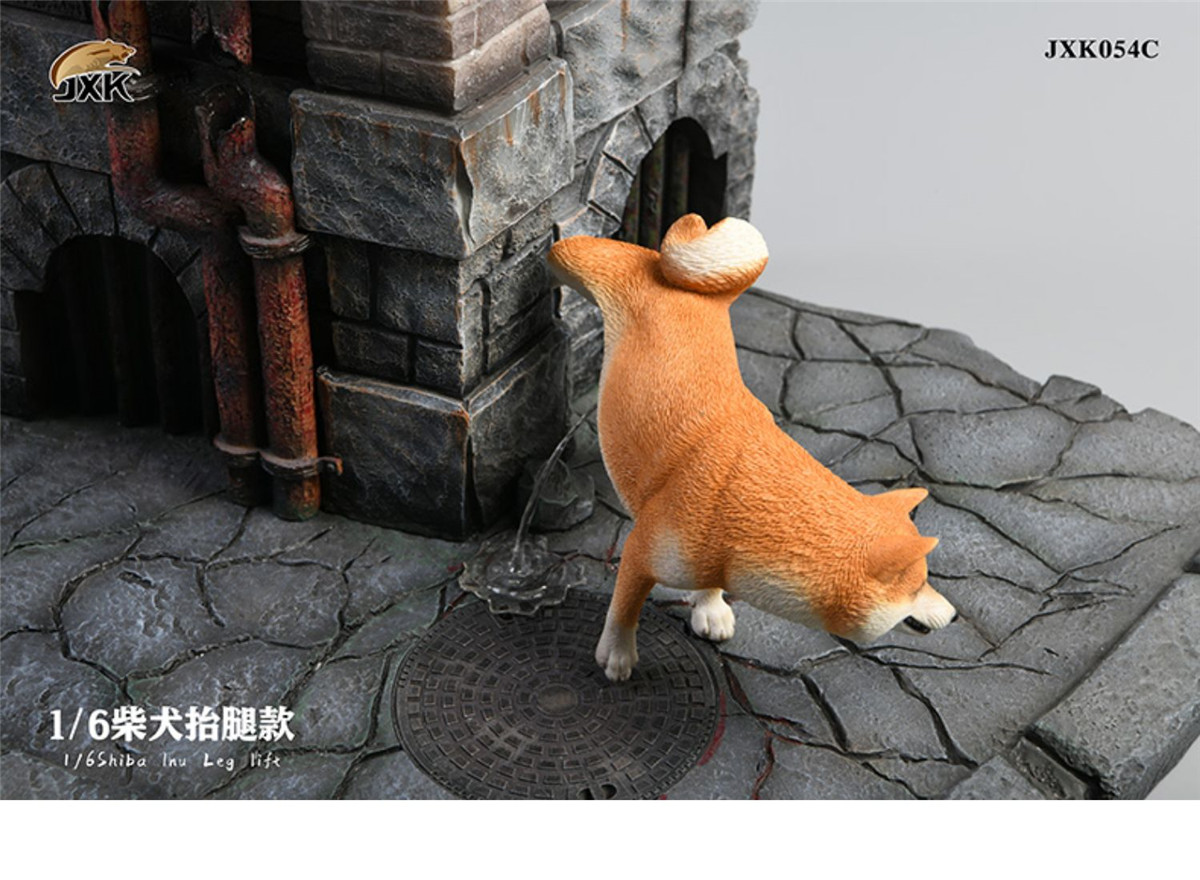 JXK 1:6 Scale Shiba Inu Dog Pet Healing Figure Cute Canidae Animal Collector Toy Resin Desktop Decoration Gift
